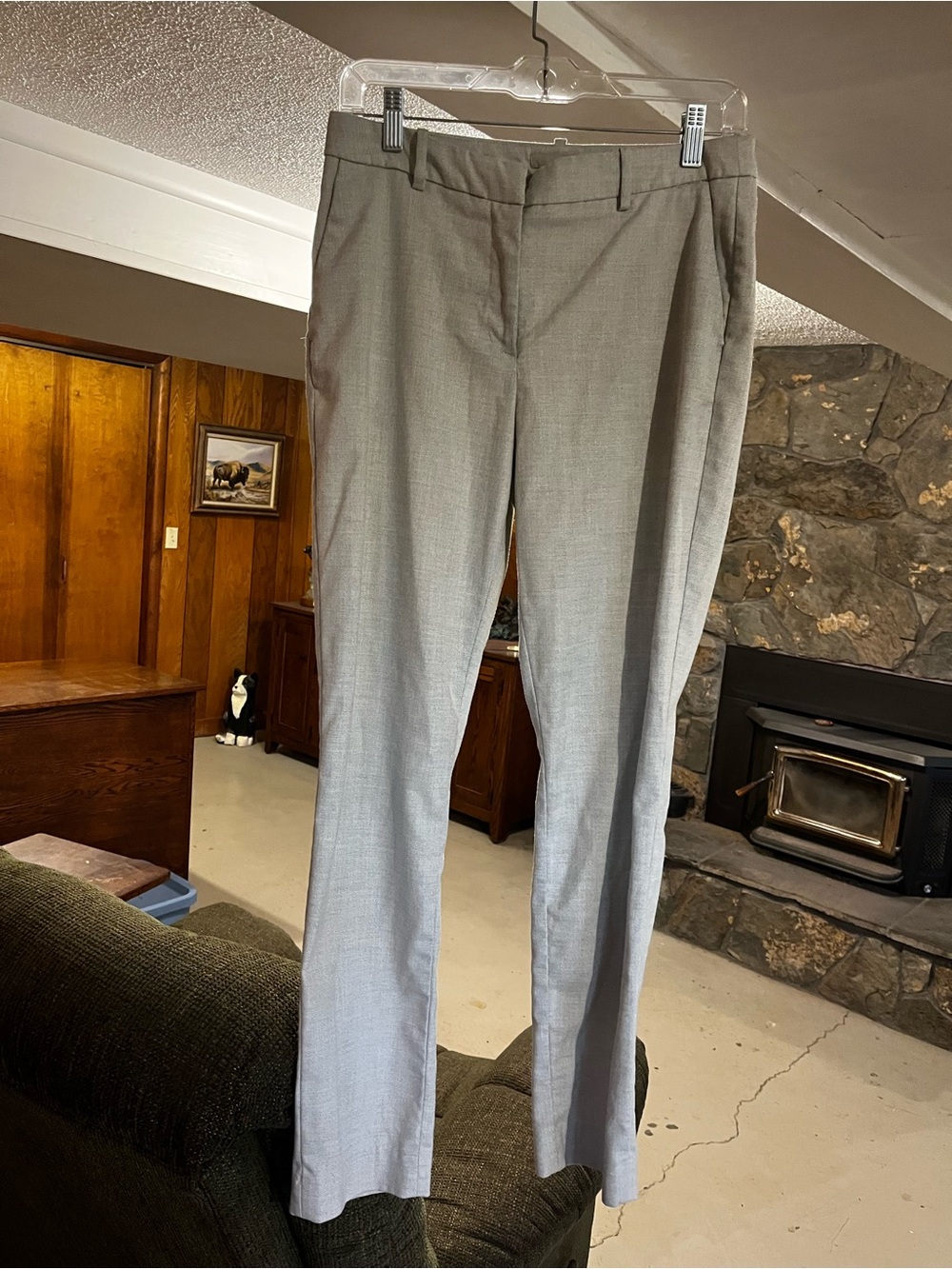 H&M Light Gray Straight-Leg Dress Pants